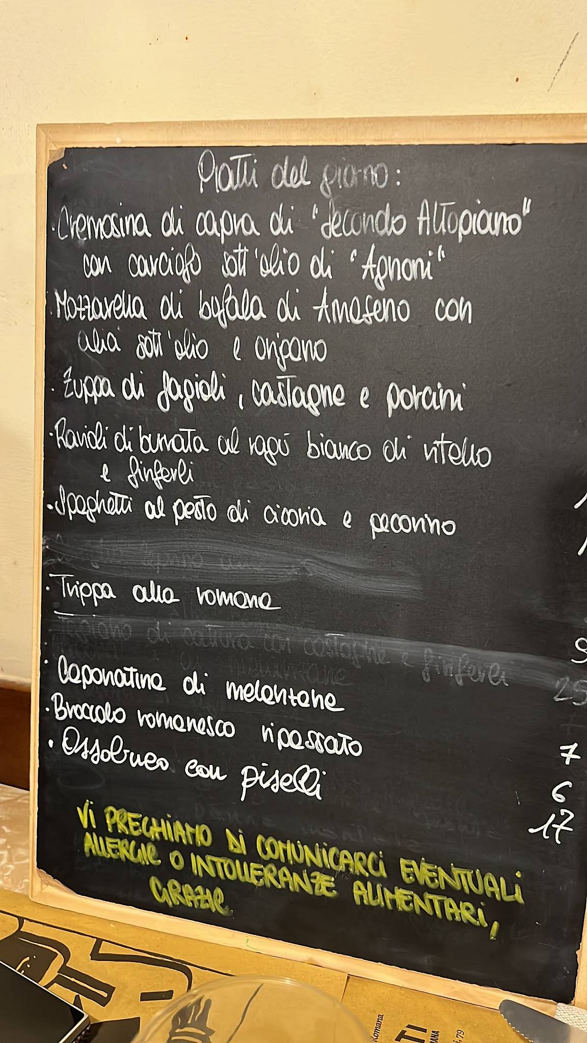 Menu di Taverna Romana 