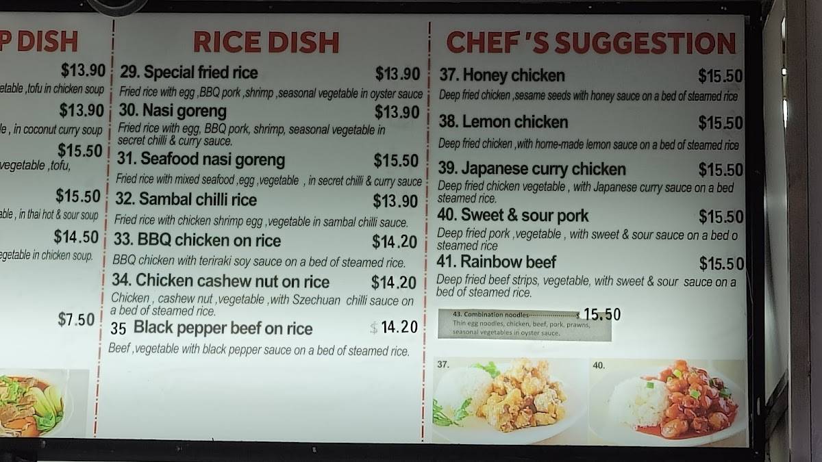 Menu at Taylors Noodle and Dumpling Bar, Taylors Lakes