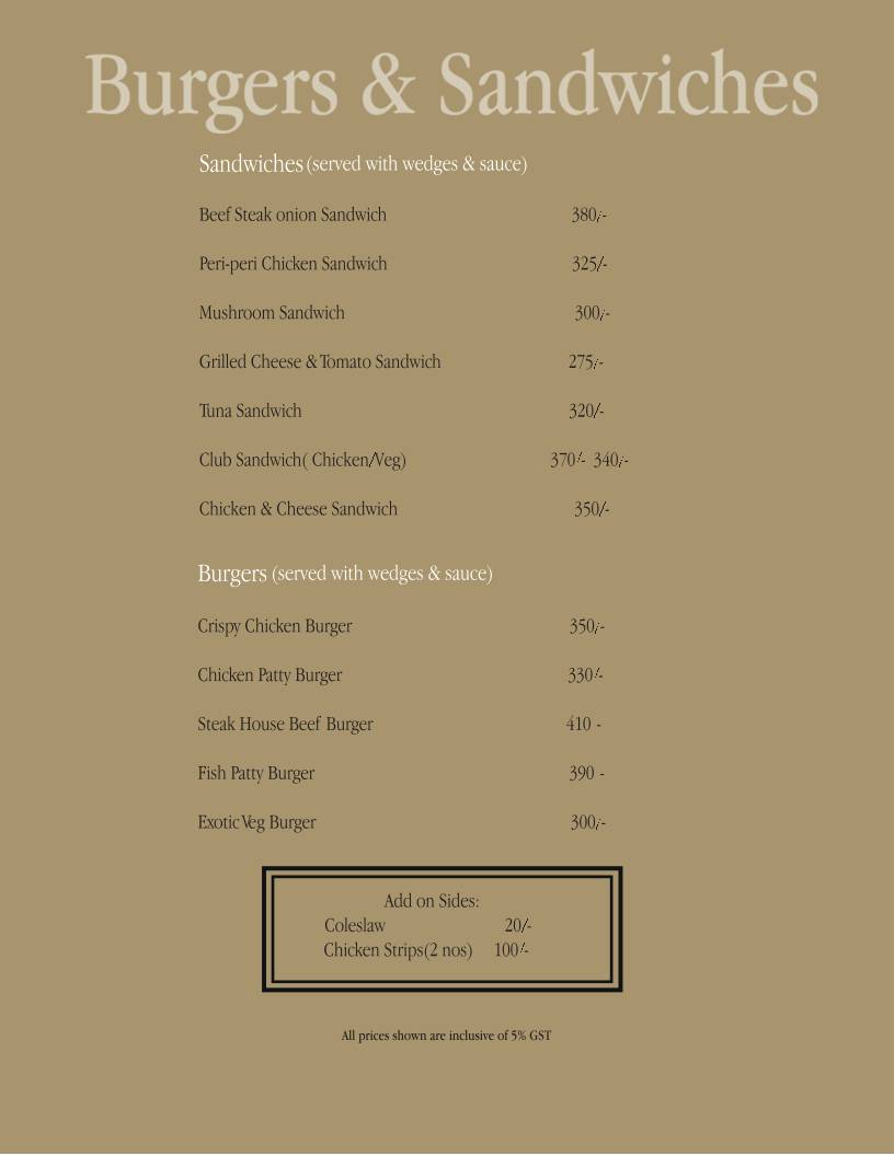 Teyla Restaurant menu