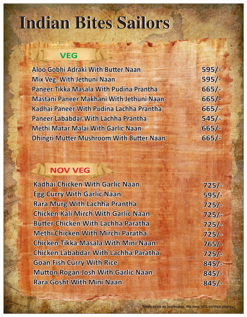 The Flying Dutchman , 5th Floor, Bhutani City Center Mall Noida Sector-32 menu