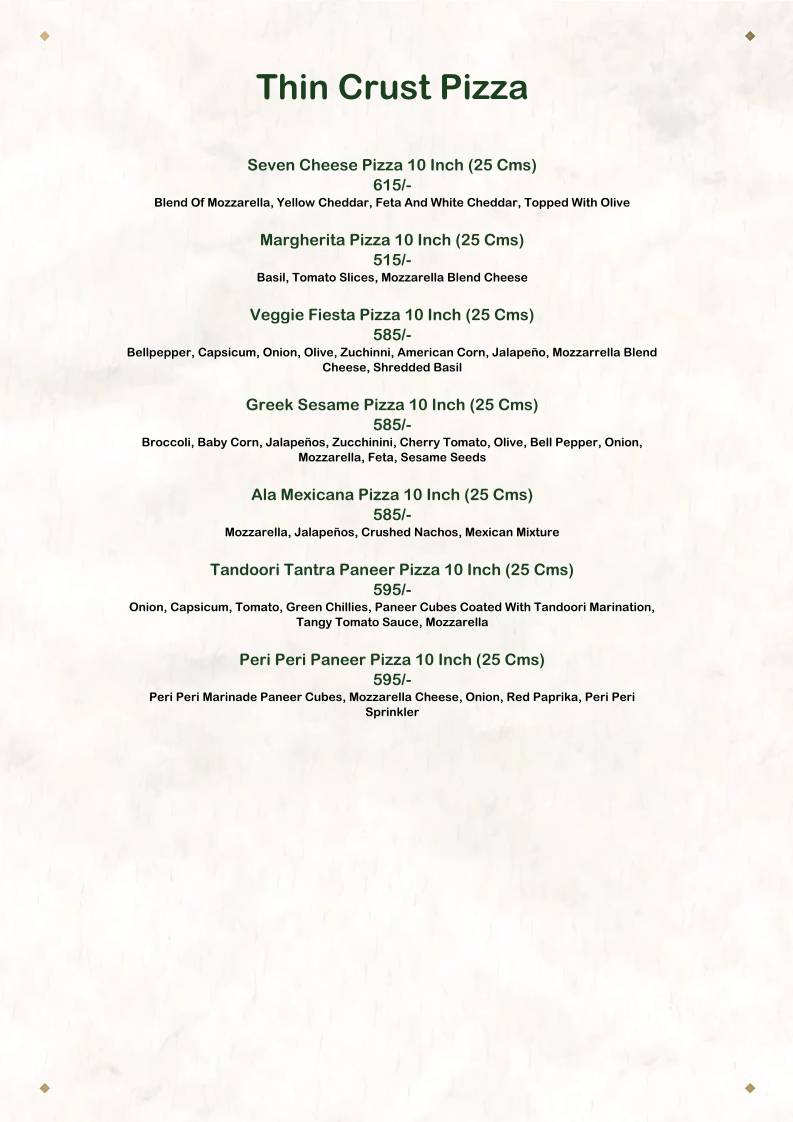 The House of Makeba - Veg Restaurant in Bhat, Ahmedabad menu