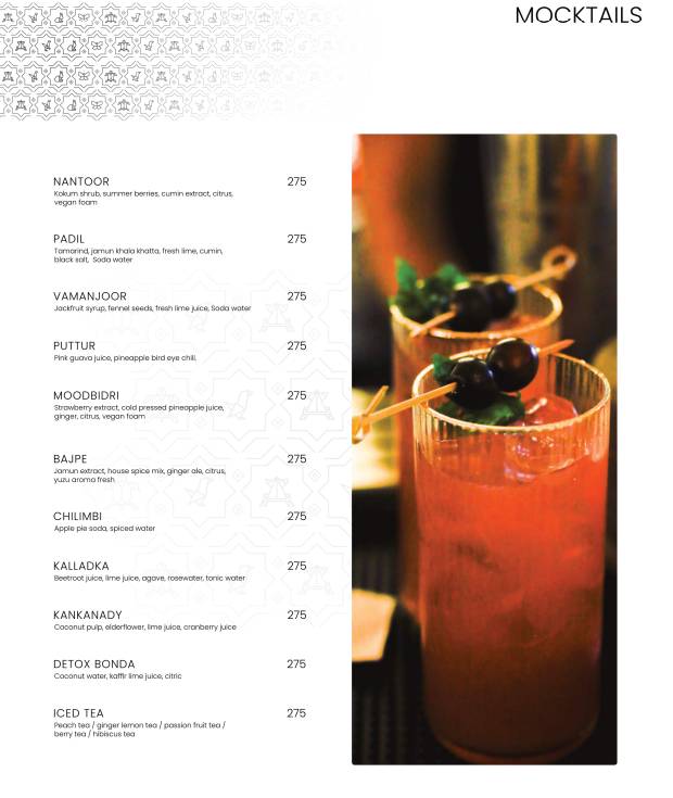 The Loft menu
