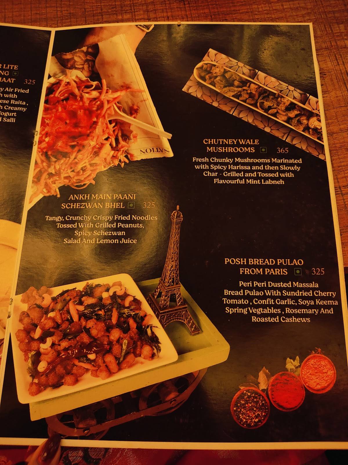 The Saffron Tree menu