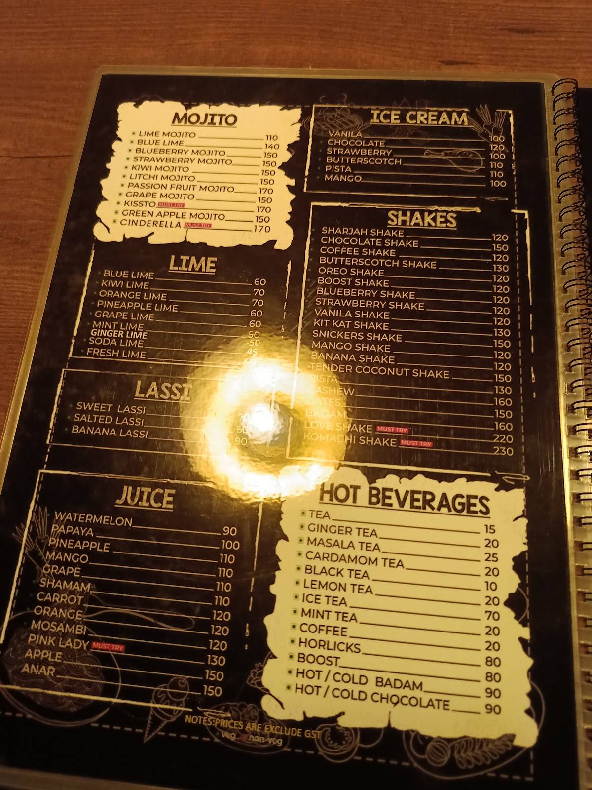 The Salt Restaurant Panampilly Nagar menu