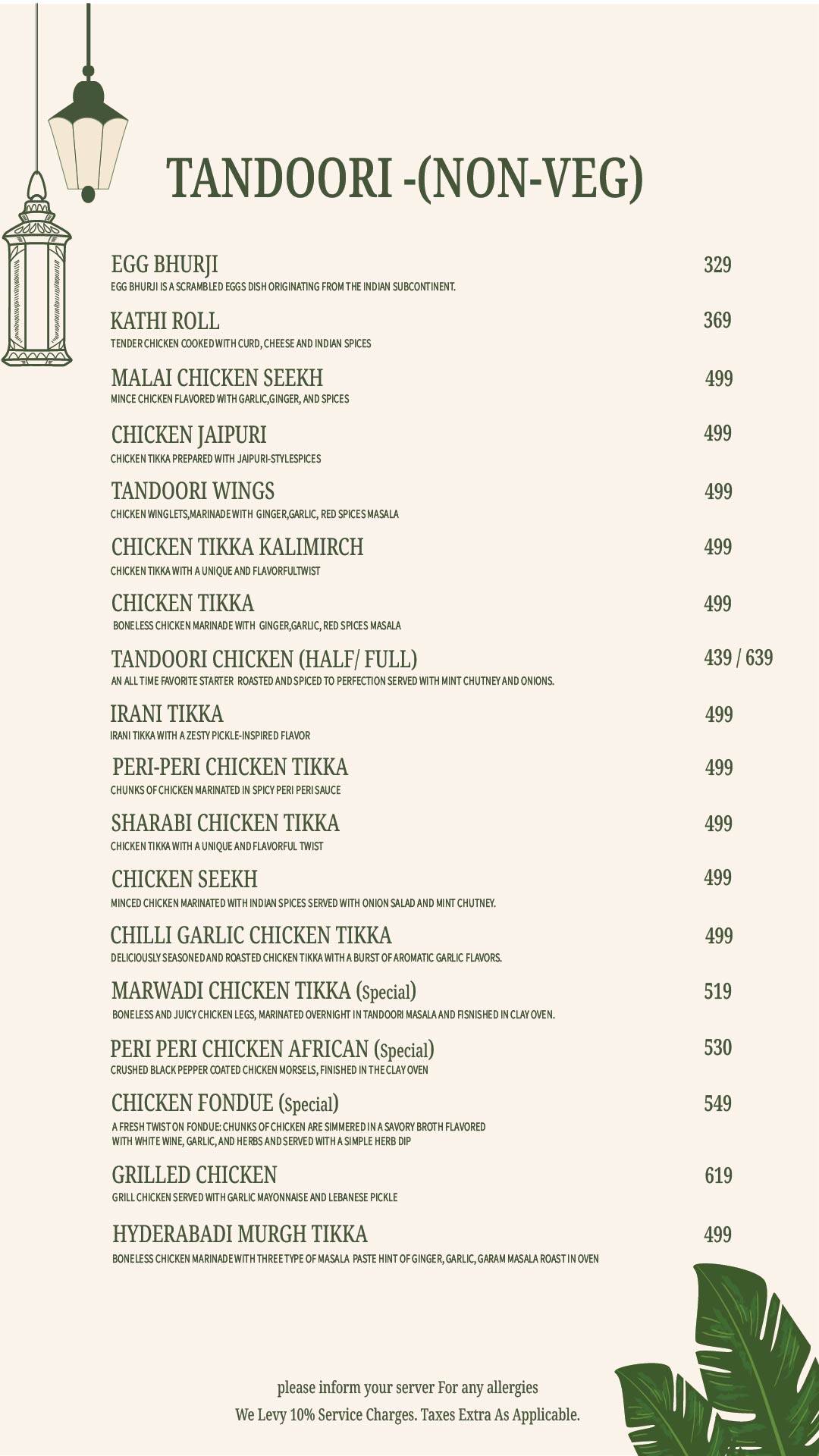 The laalten menu