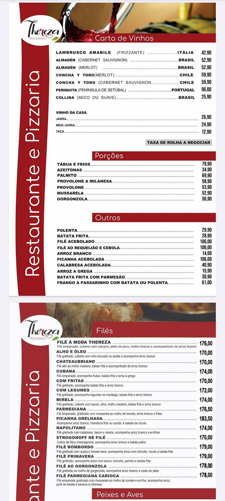 Thereza Pizza & Grill cardápio