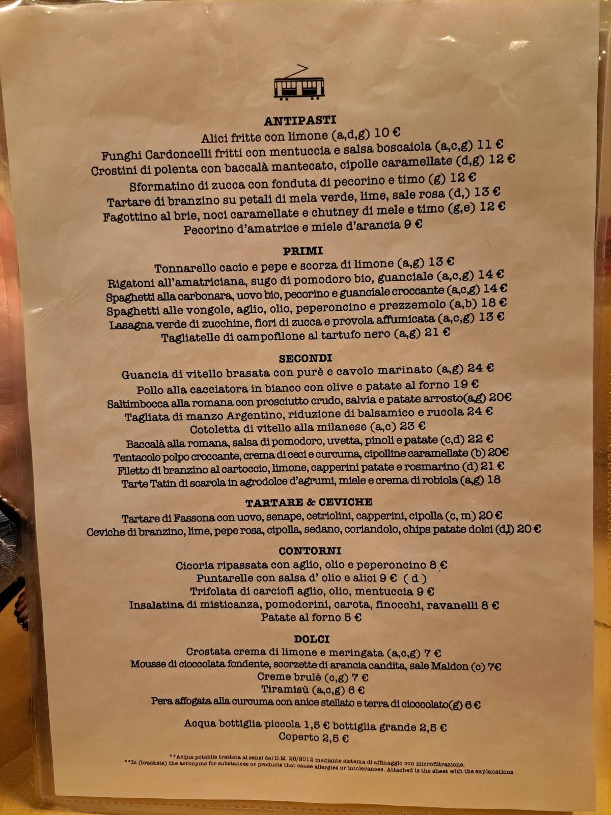 Menu di Tram Tram 