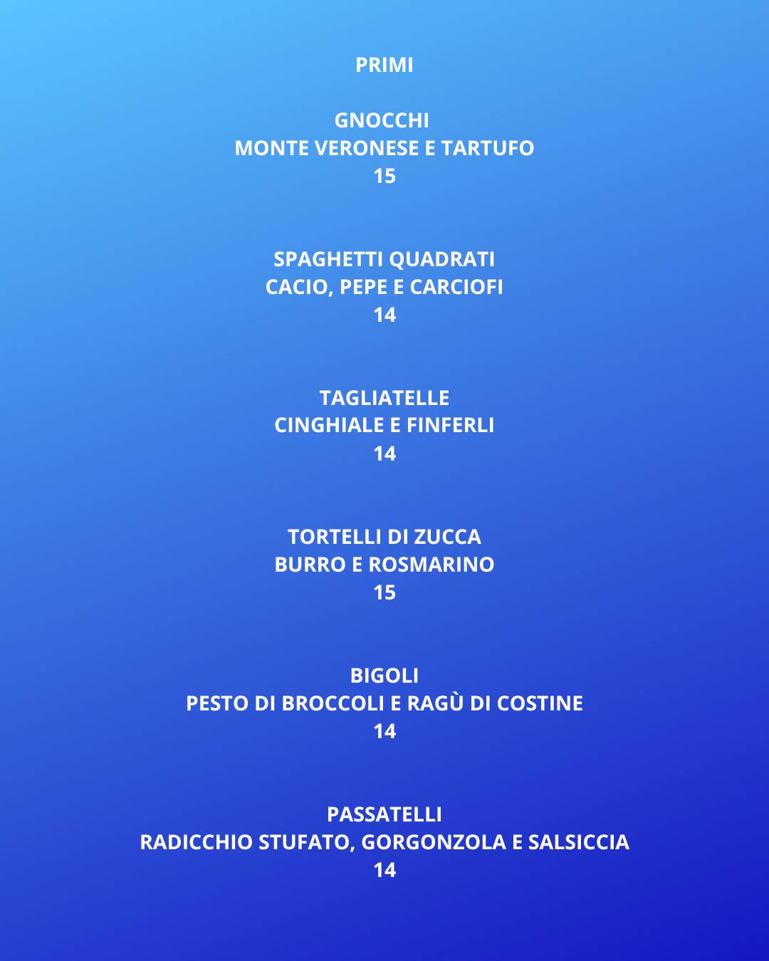 Menu di Trattoria Rocchetti 