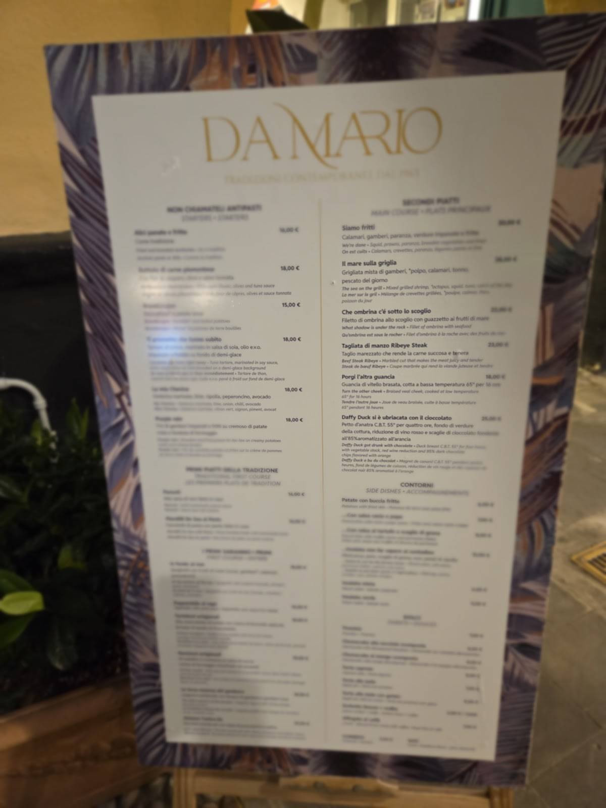 Menu di Trattoria da Mario 