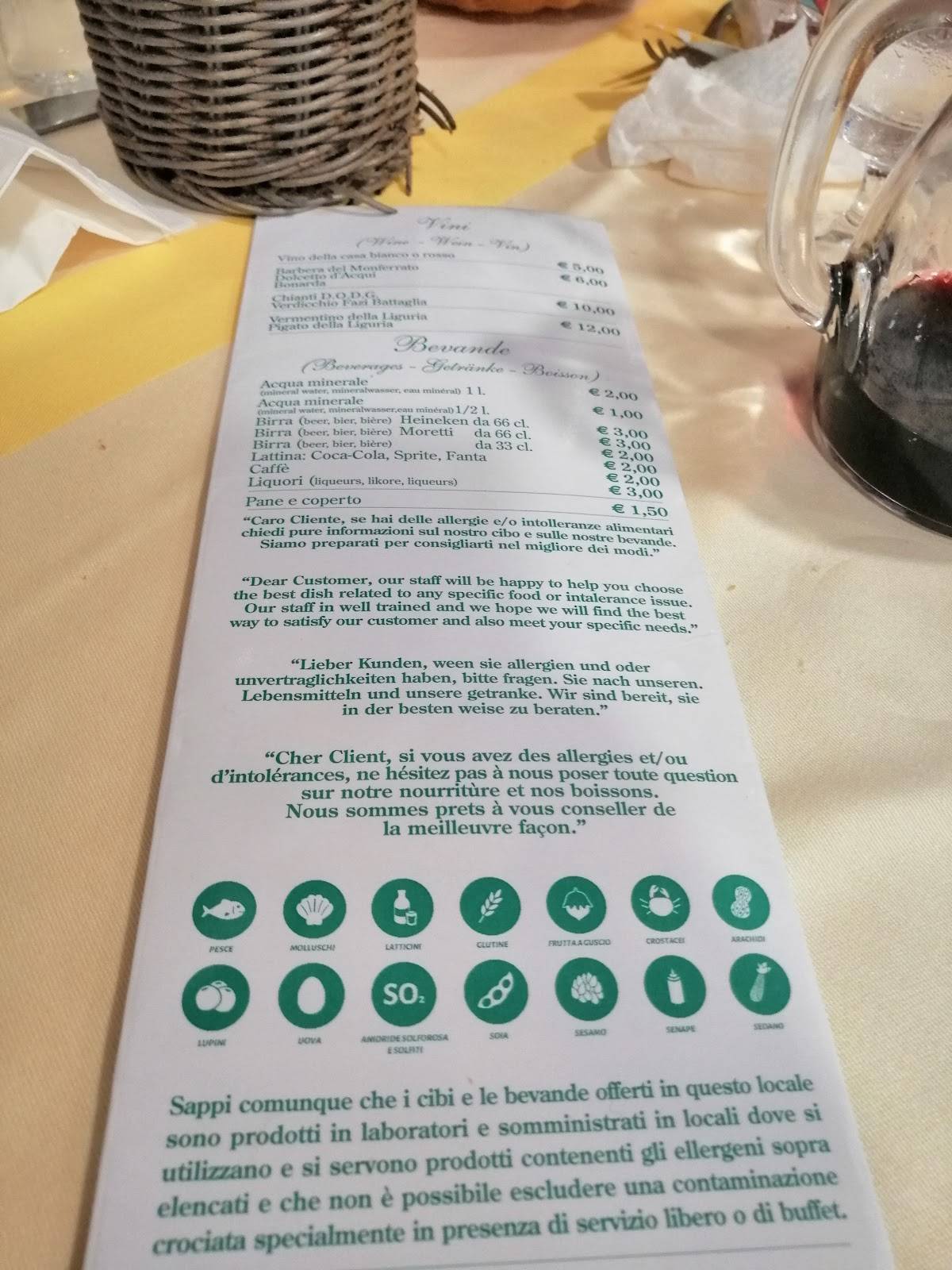 Menu di Trattoria Da Mario 