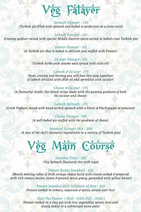Turkey Central menu
