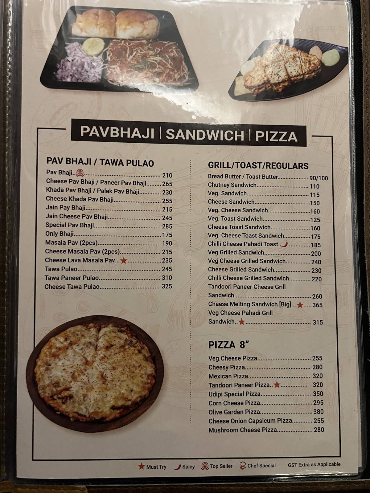 UDIPI REFRESHMENT menu