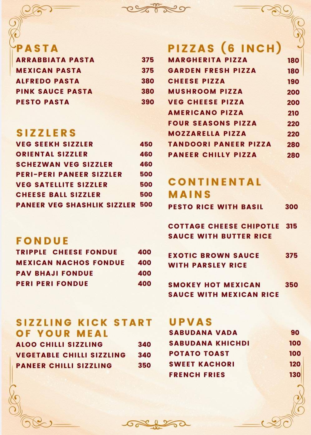 Udupi Shri Krishna menu