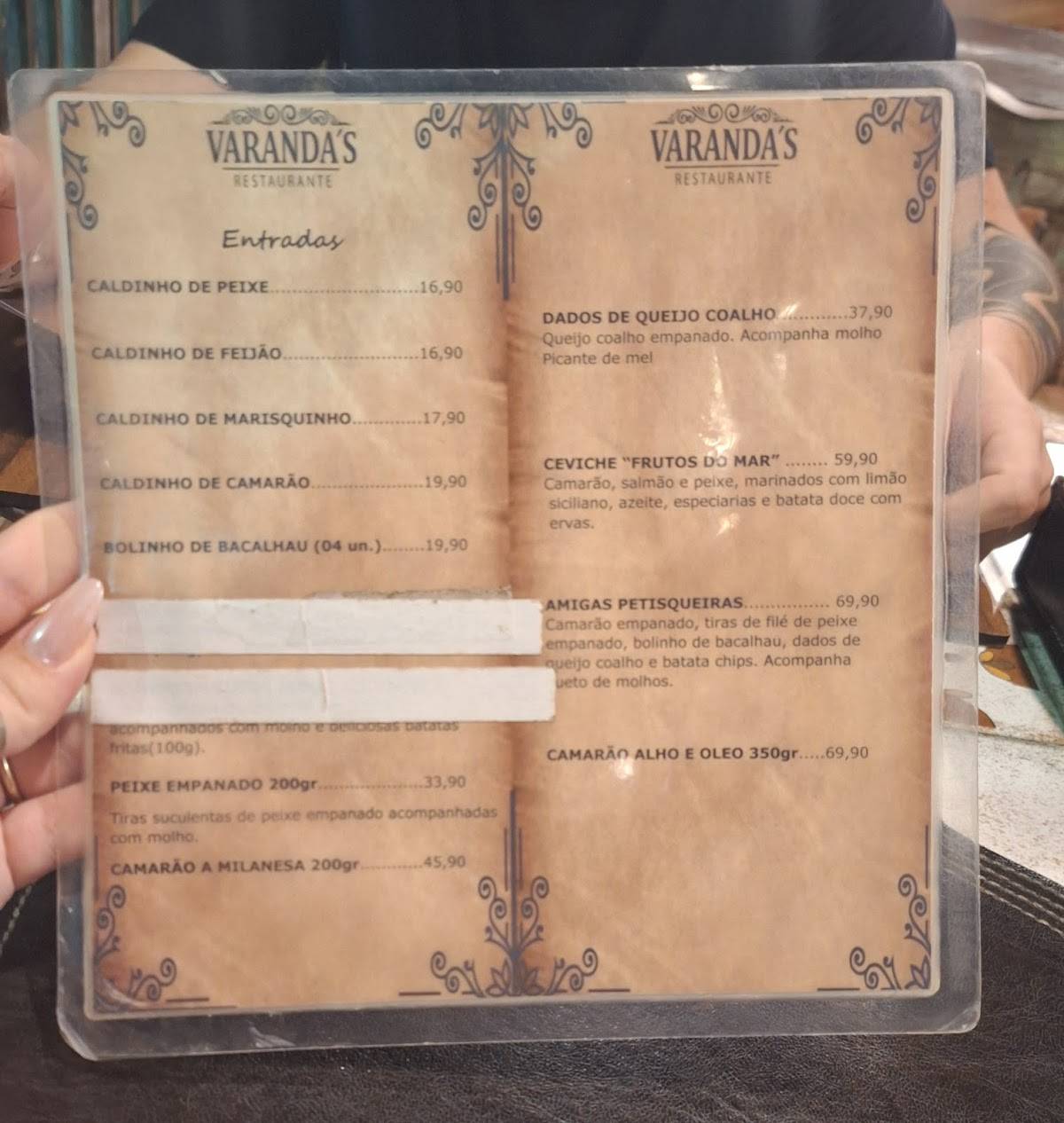 Varanda's Restaurante cardápio