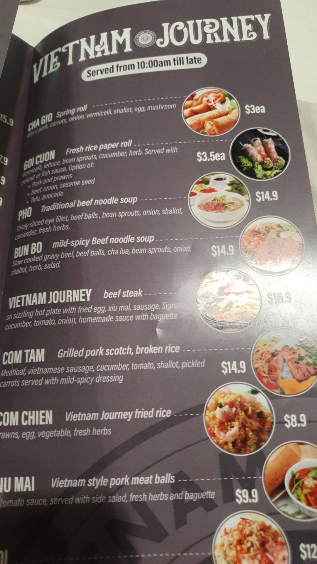 Menu at Vietnam Journey & Ms Tea Bubbletea cafe, Coffs Harbour, Park