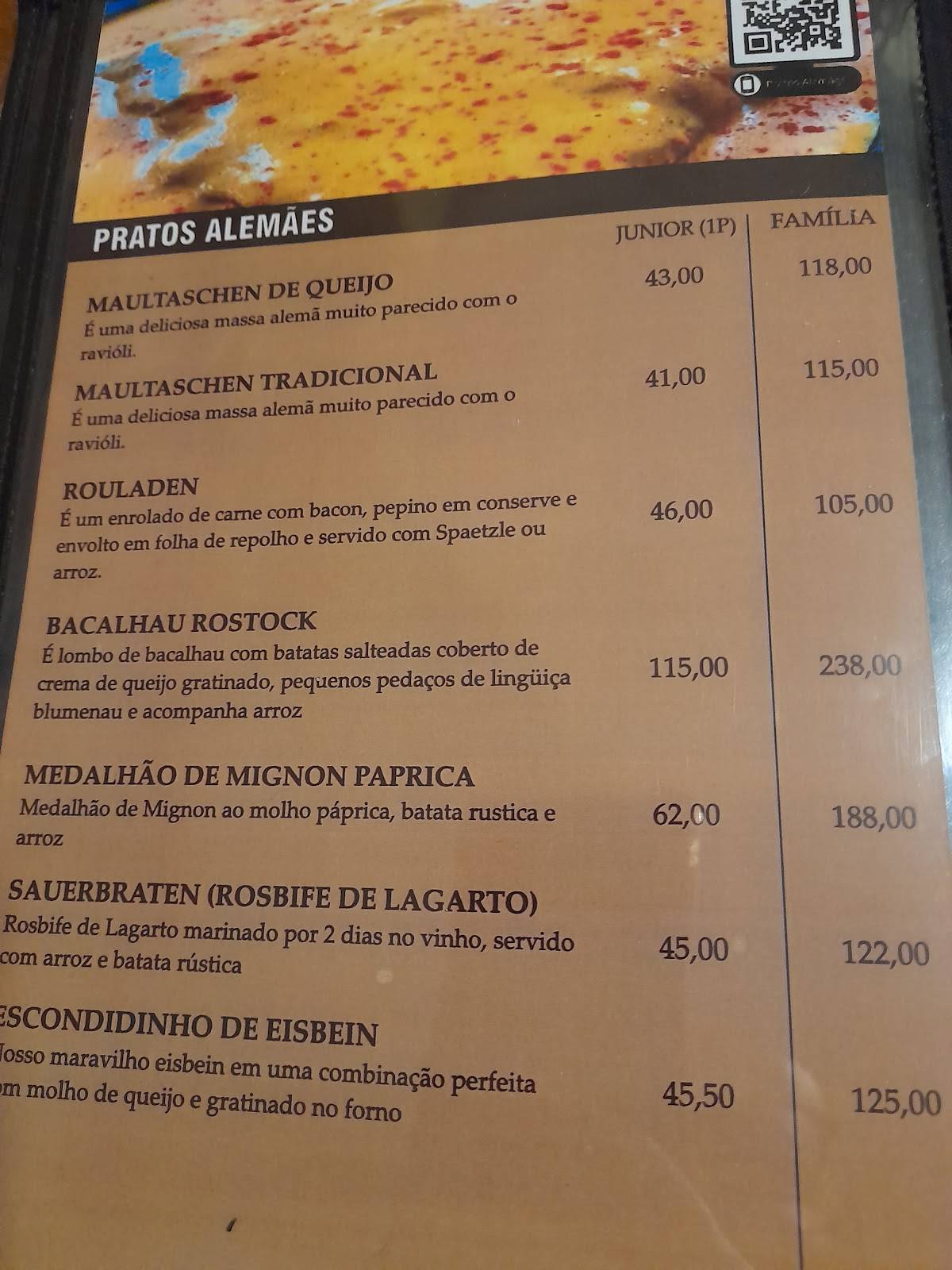 Vila Rostock - Restaurante e Cervejaria cardápio