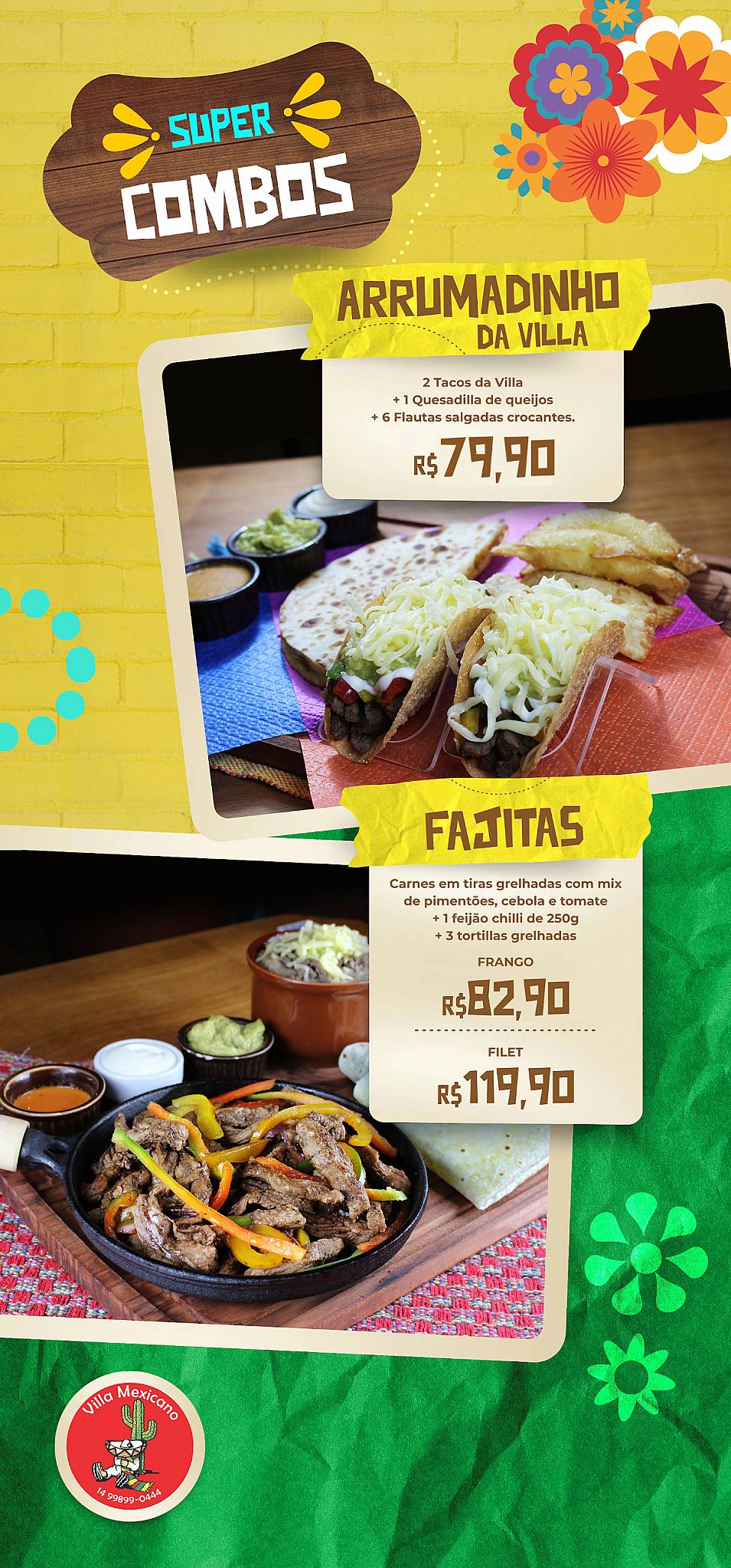 Villa Mexicano - Restaurante de Comida Mexicana - Botucatu cardápio