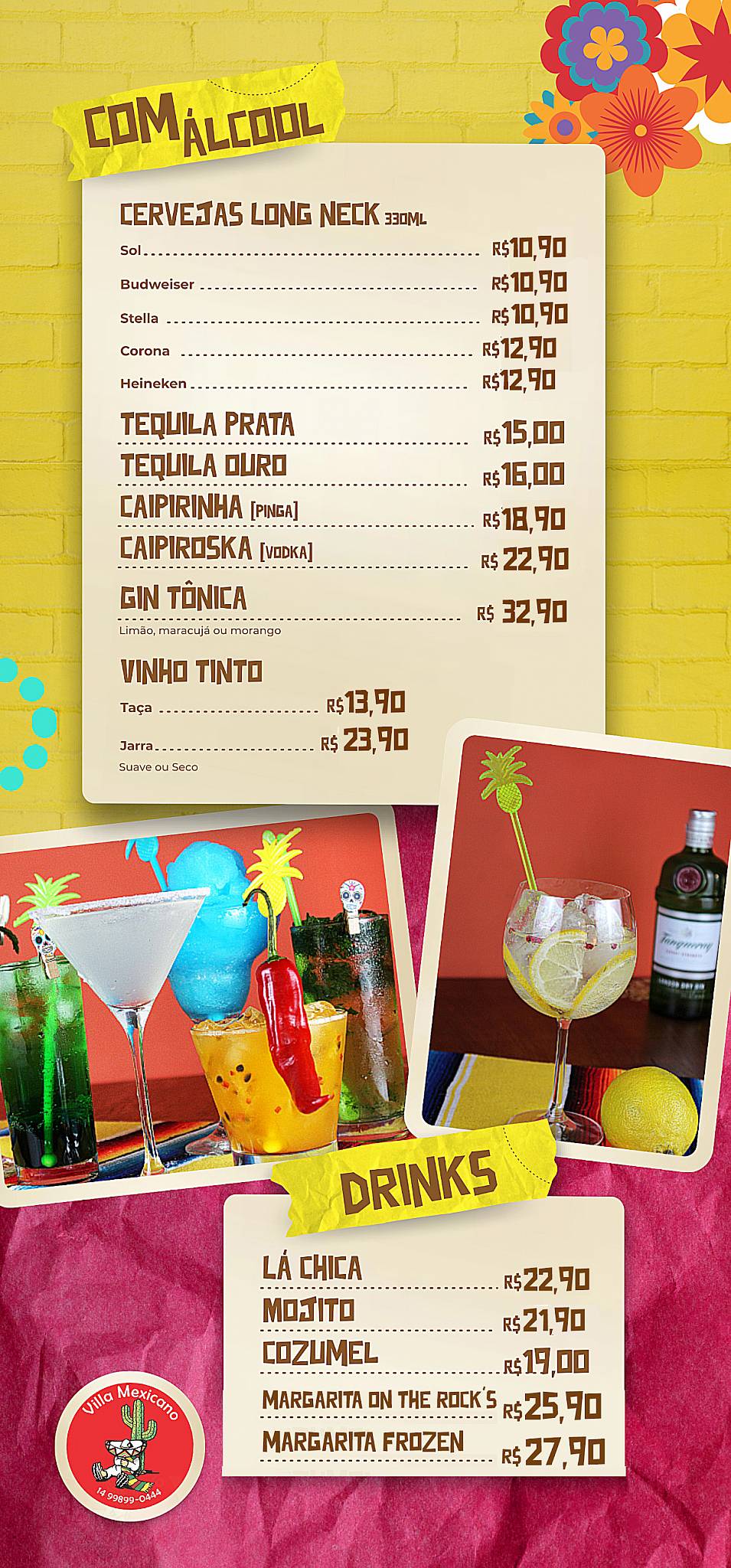 Villa Mexicano - Restaurante de Comida Mexicana - Botucatu cardápio