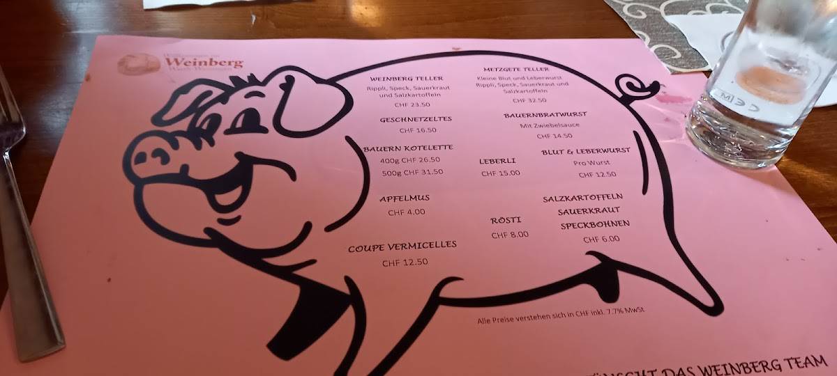 Menu di Restaurant Weinberg Warth 