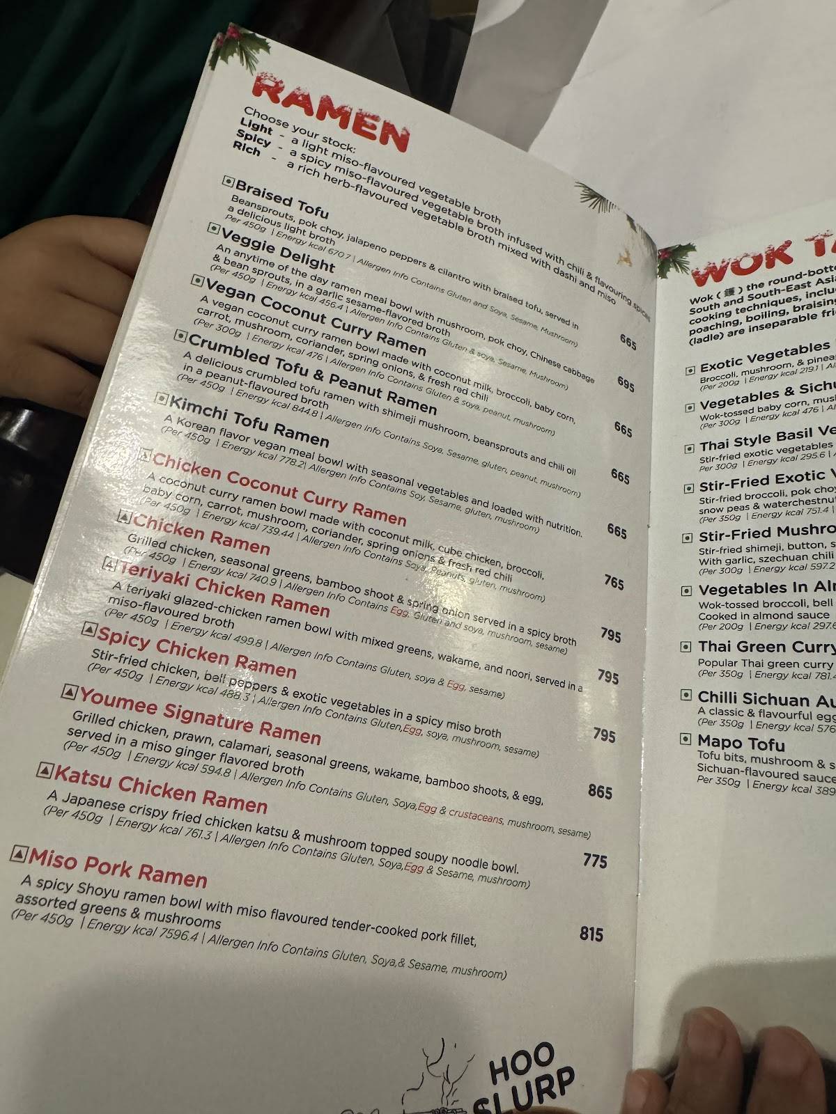 YouMee Kurla menu
