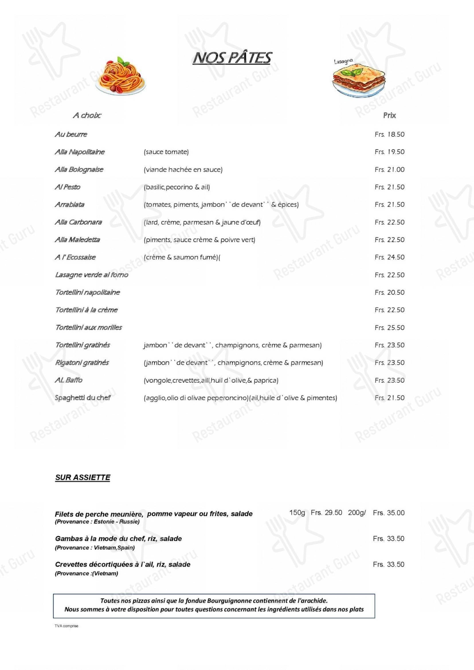 Menu per Restaurant de la Bourdonnette ristorante