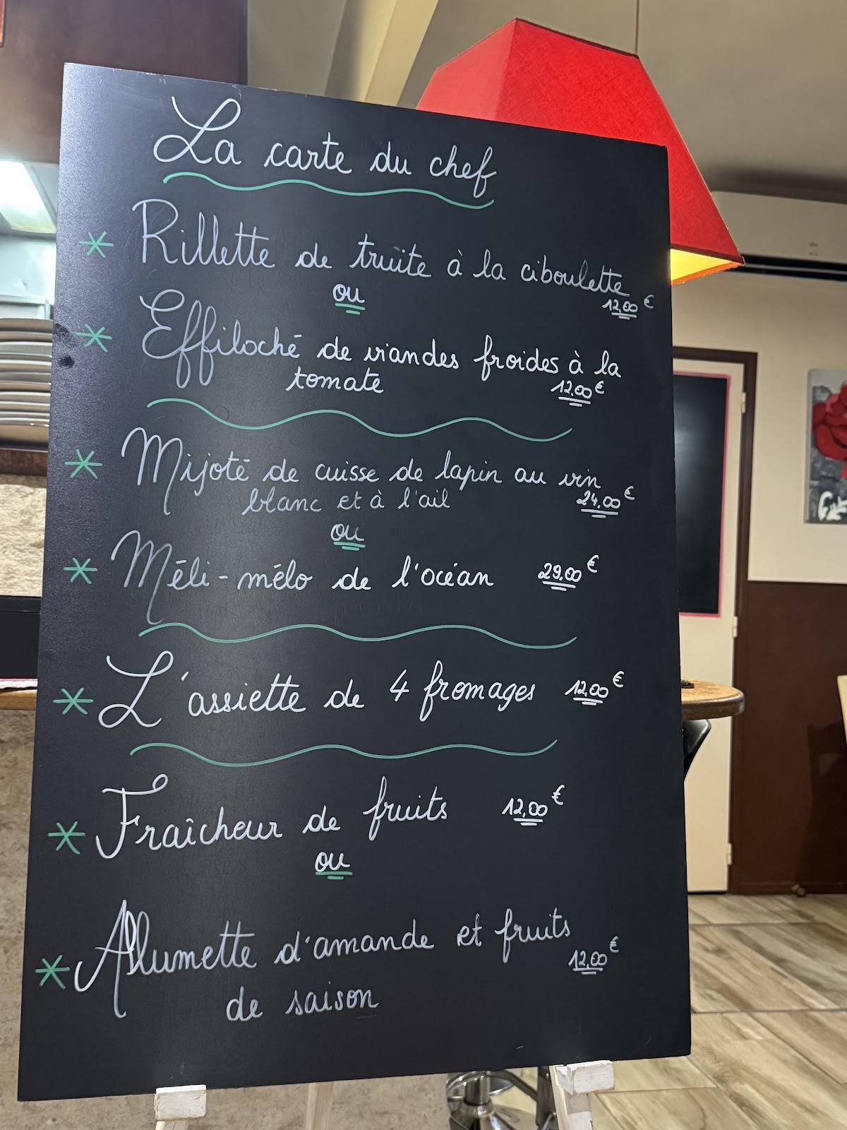 Menu de Restaurant l'Ilôt