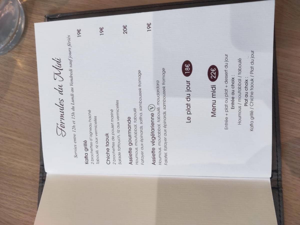Menu de Josef
