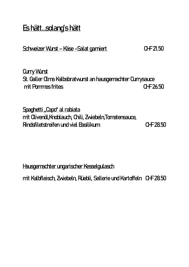 Menu di Restaurant zum Kornplatz 