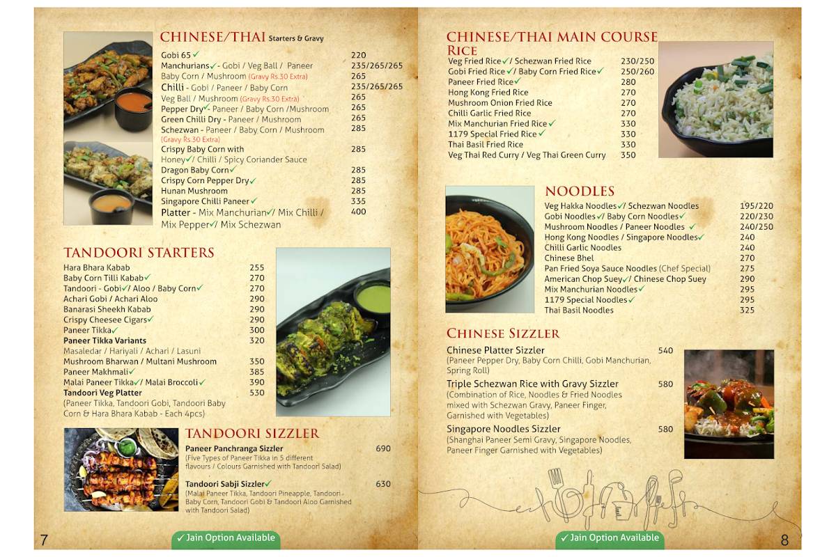 Restaurant1179 menu