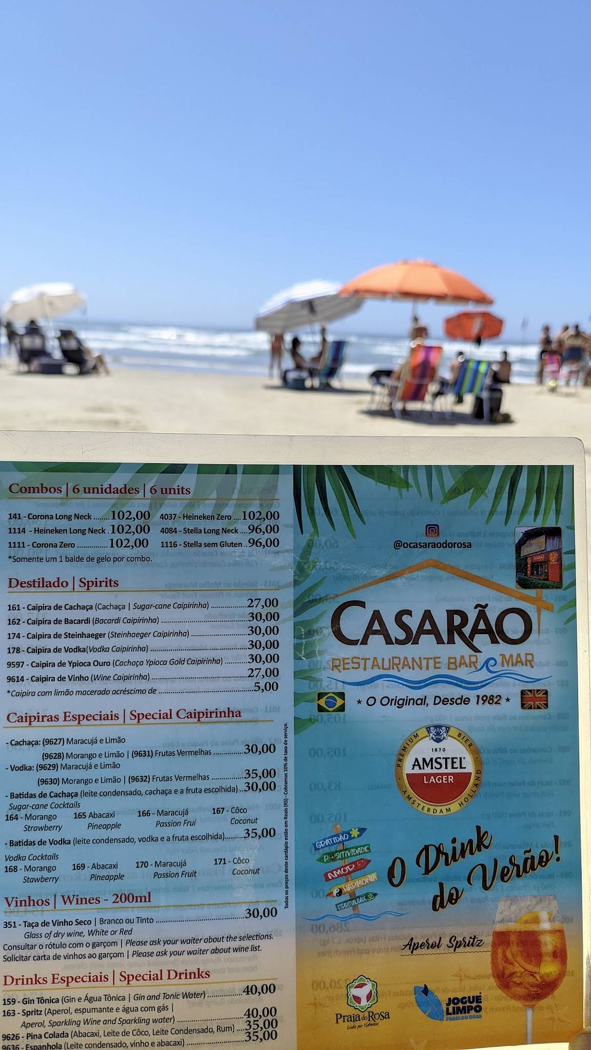 Casarão do Rosa cardápio