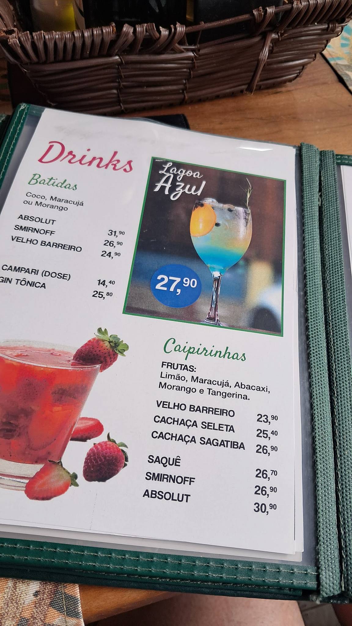 Restaurante Cheiro Verde Ilhabela cardápio
