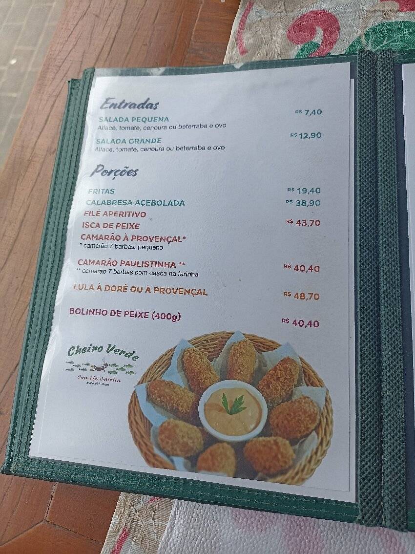 Restaurante Cheiro Verde Ilhabela cardápio