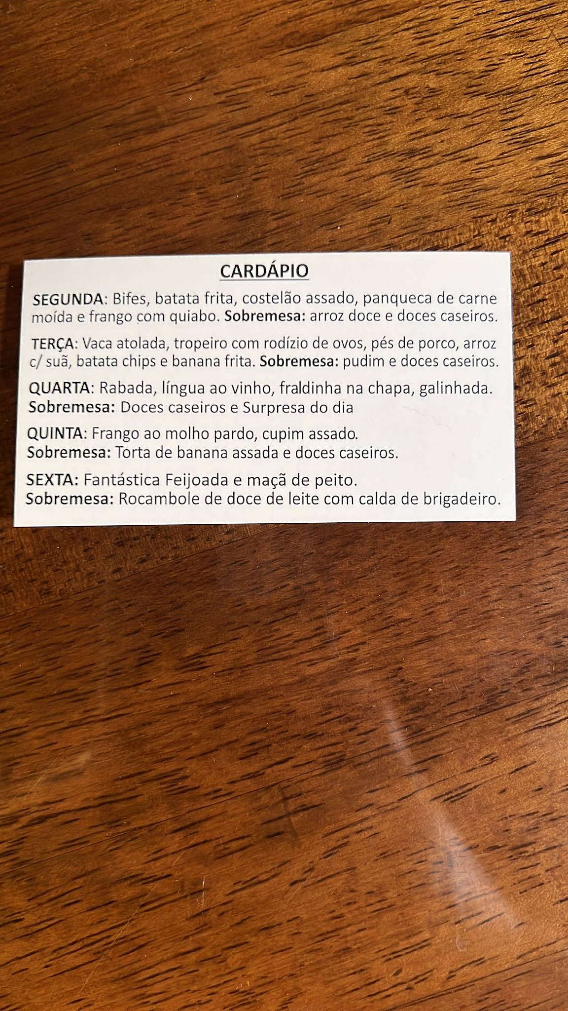 Restaurante Dona Luzia "Casa de vó " cardápio
