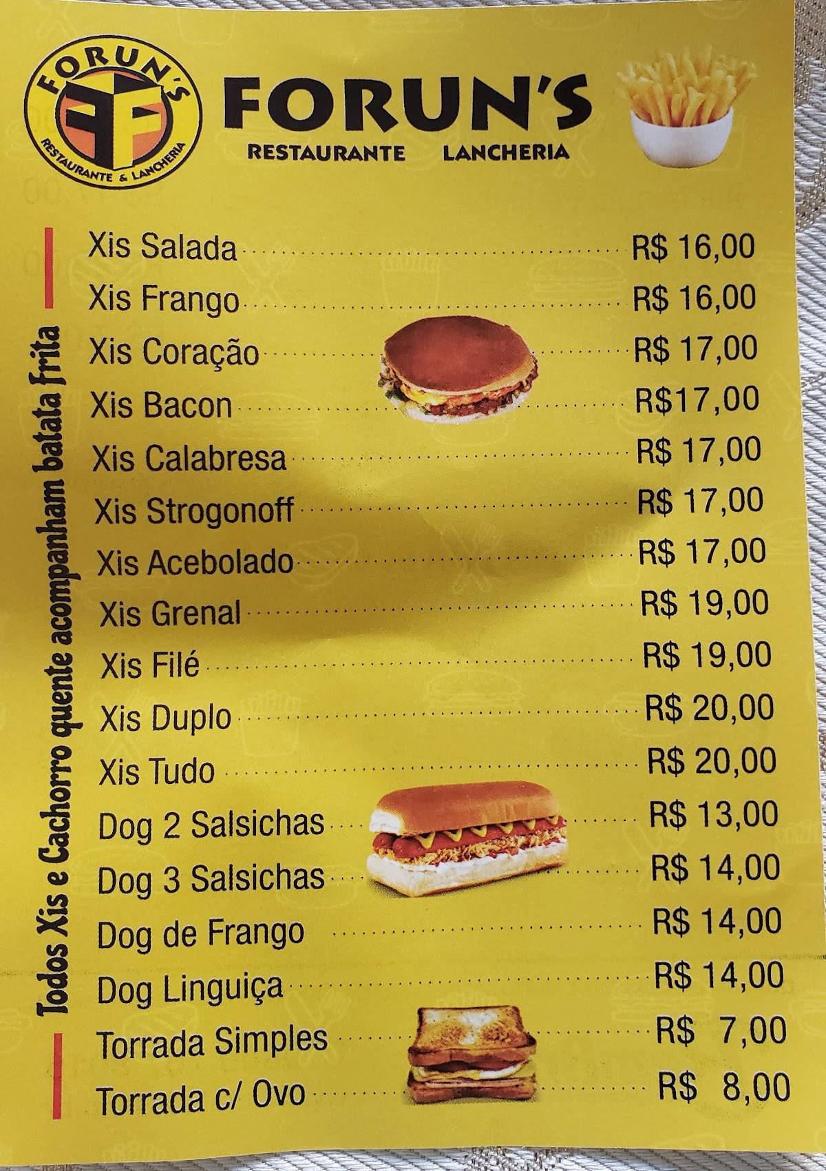 Restaurante Forun's cardápio