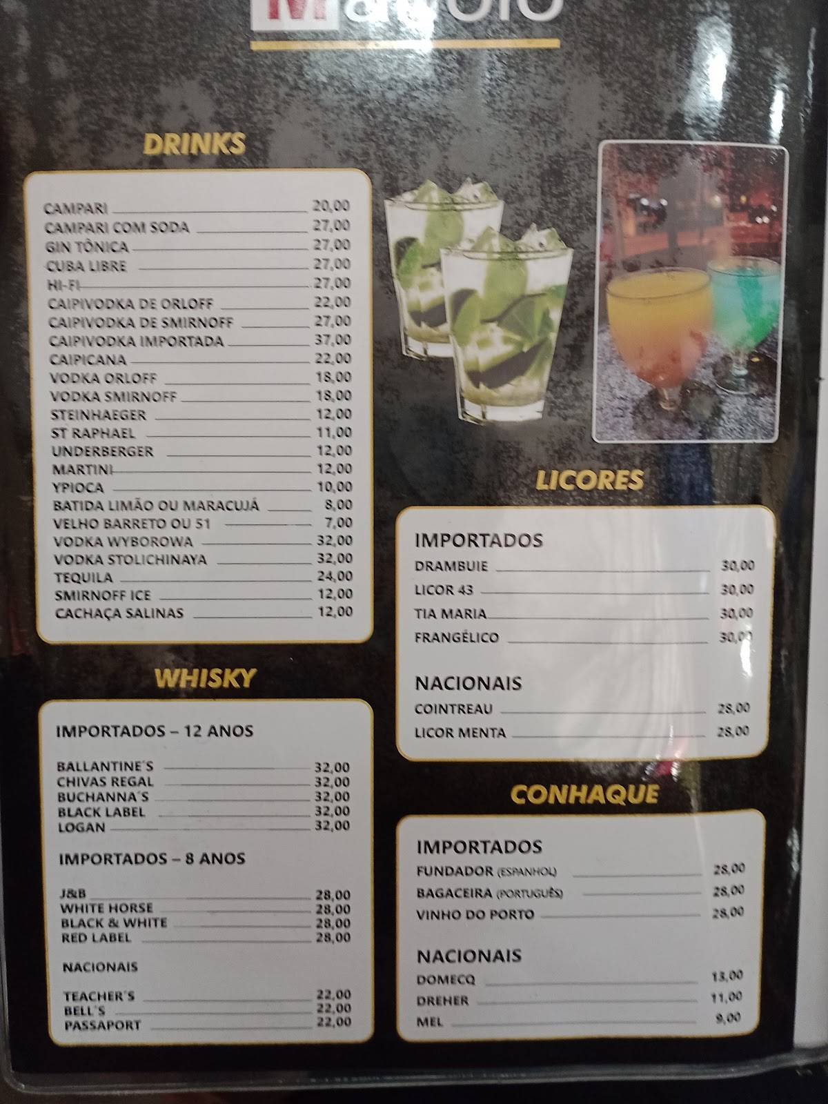 Manolo Bar e Restaurante cardápio