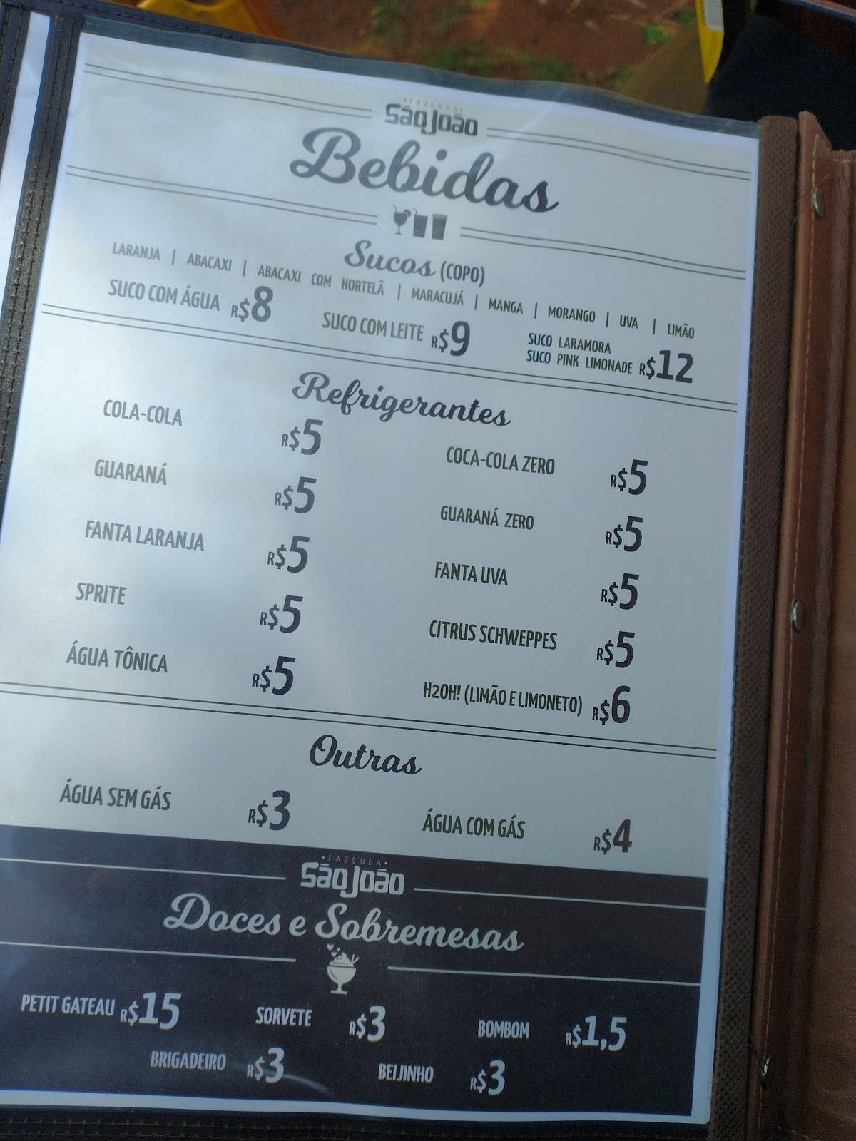 Restaurante - Morro do Gavião cardápio