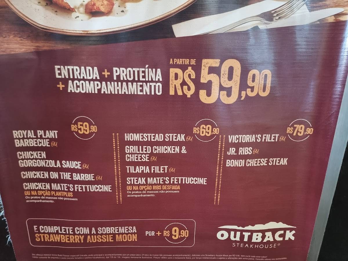 Outback Steakhouse - (Shopping Metropolitano Barra) cardápio