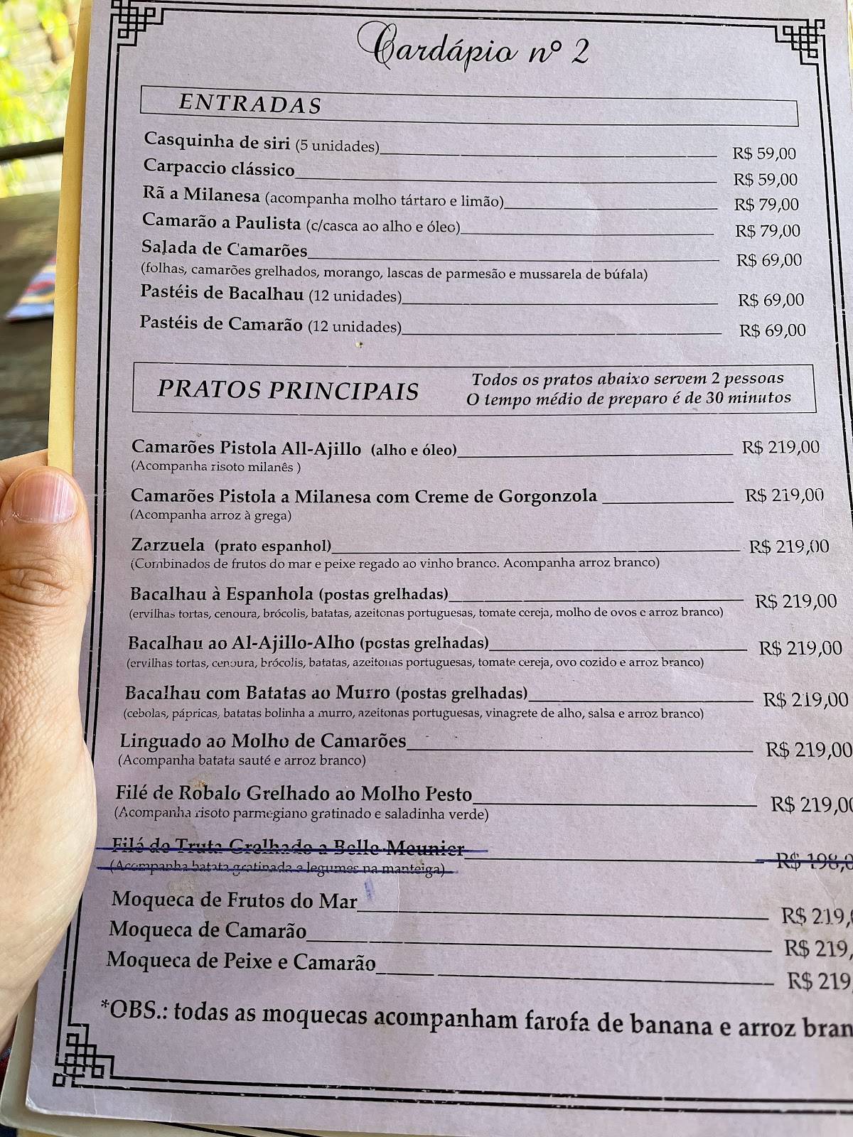 Restaurante Pata Negra cardápio