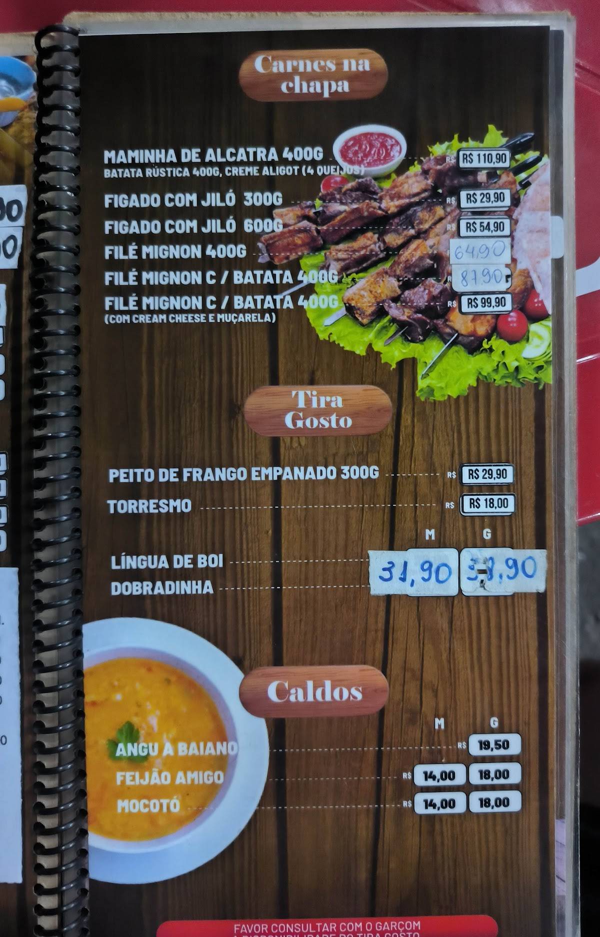 Restaurante Quintal do Peixe cardápio