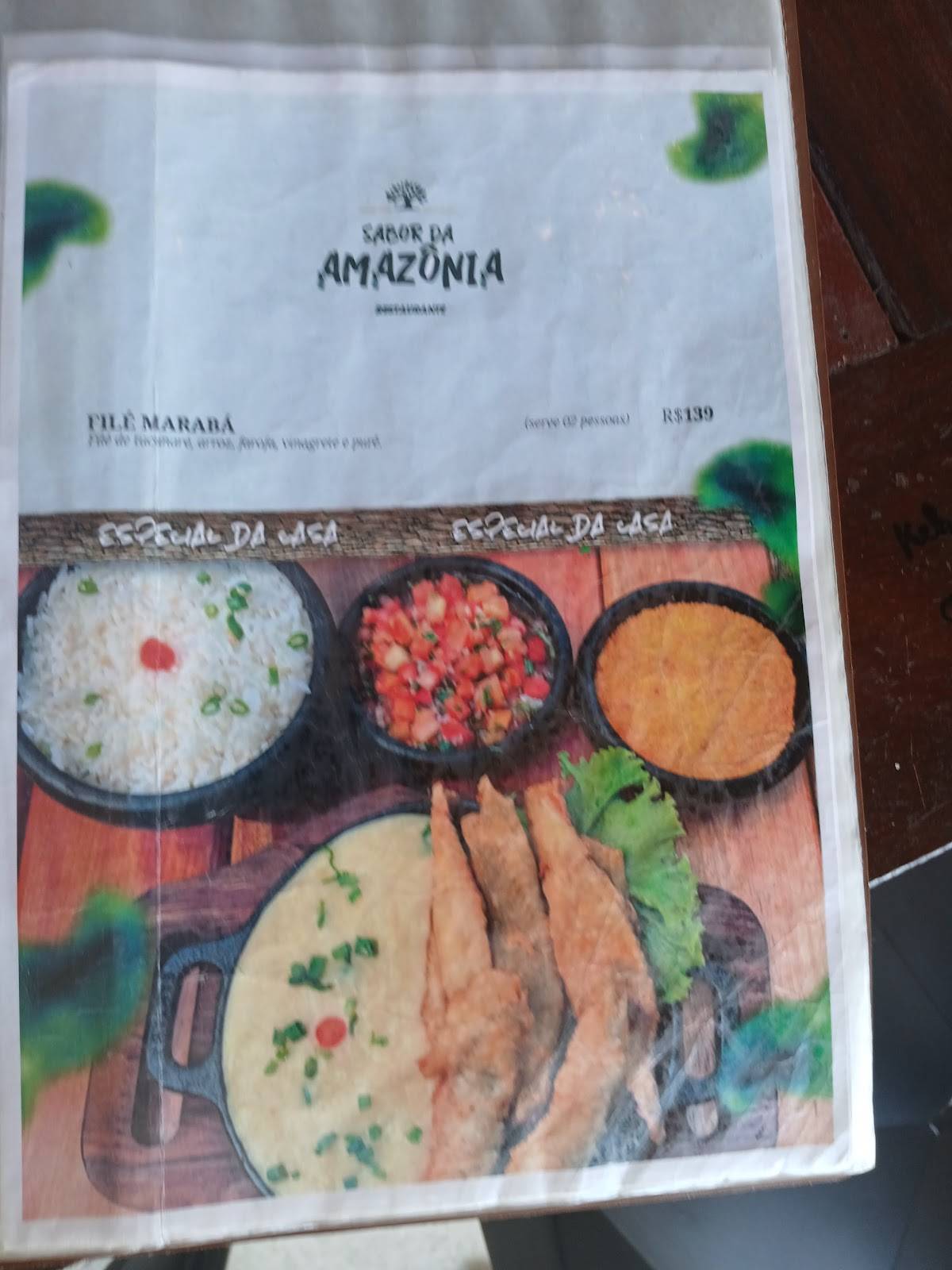 Restaurante Sabor da Amazônia cardápio