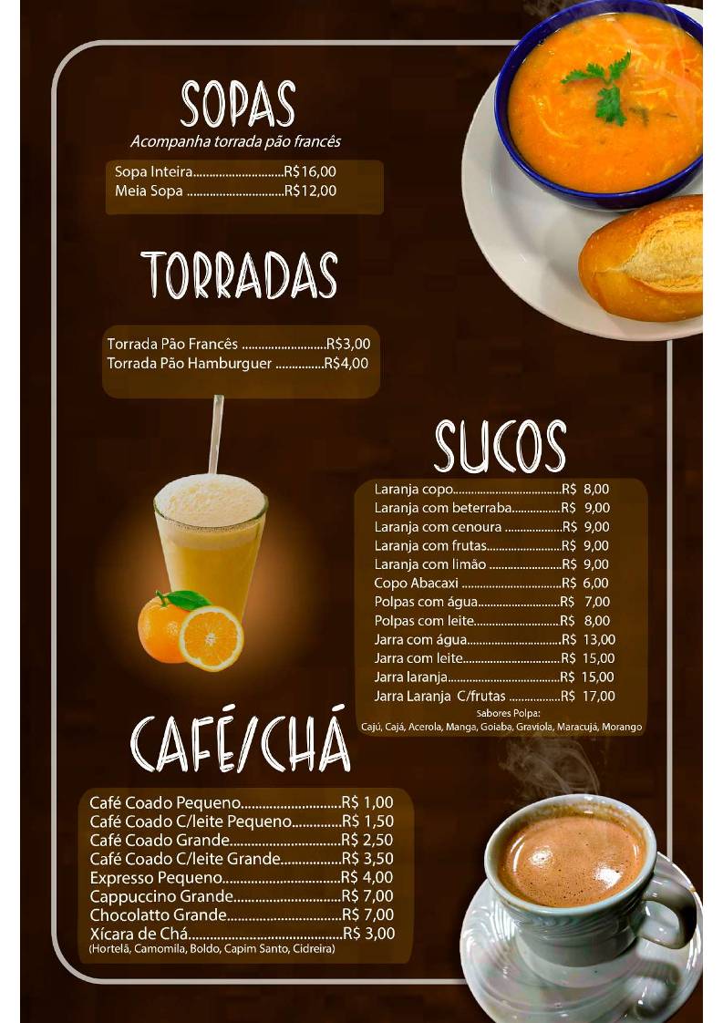 Restaurante e Pizzaria Doce Café cardápio