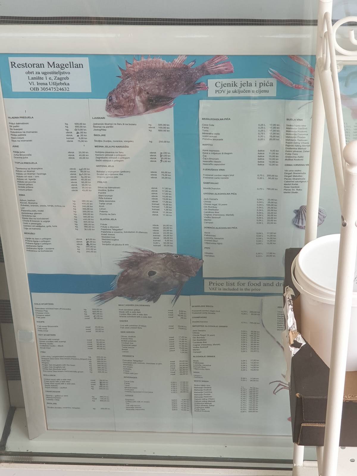 Menu di Restoran Magellan 