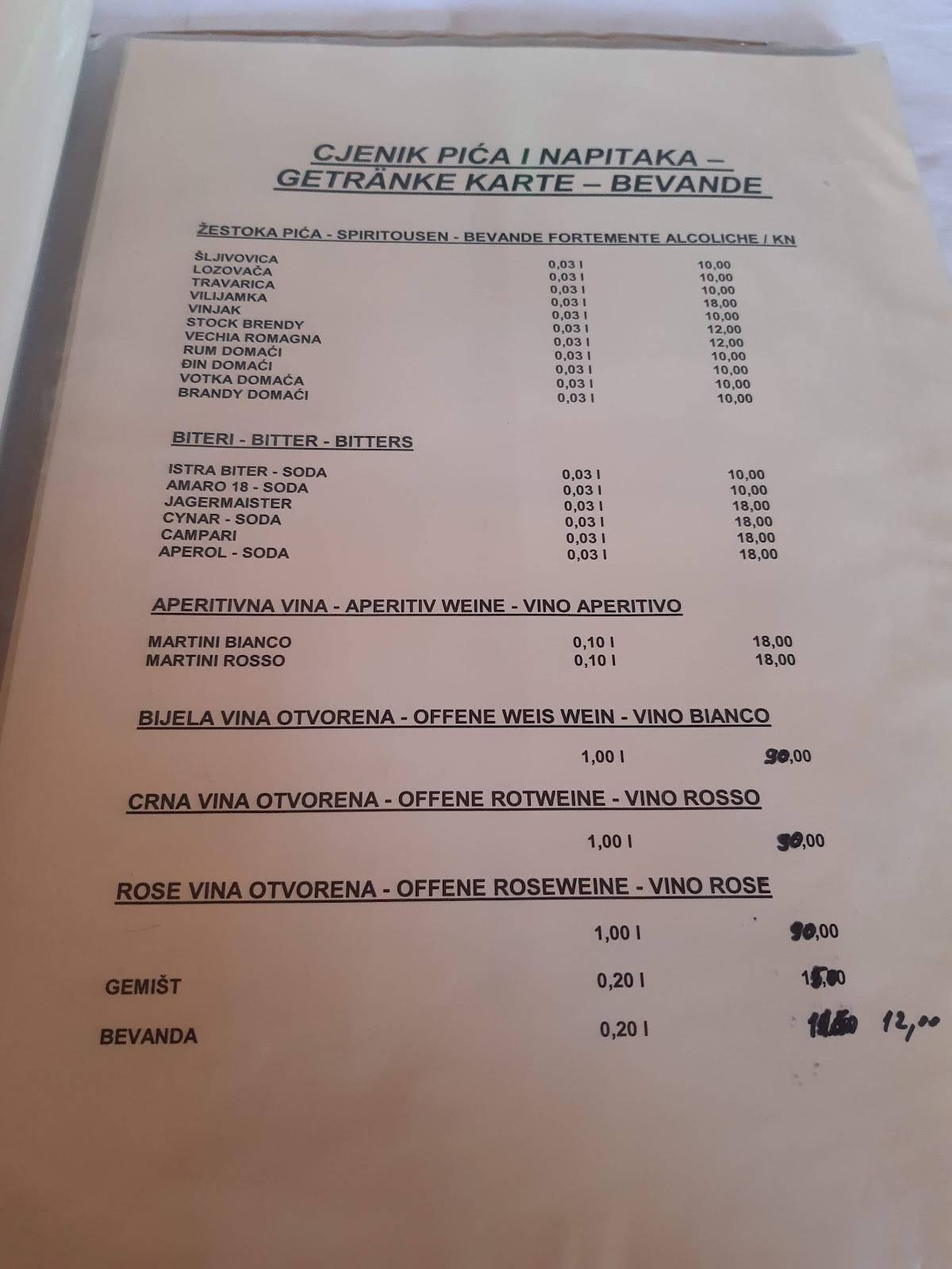 Menu di Restoran 