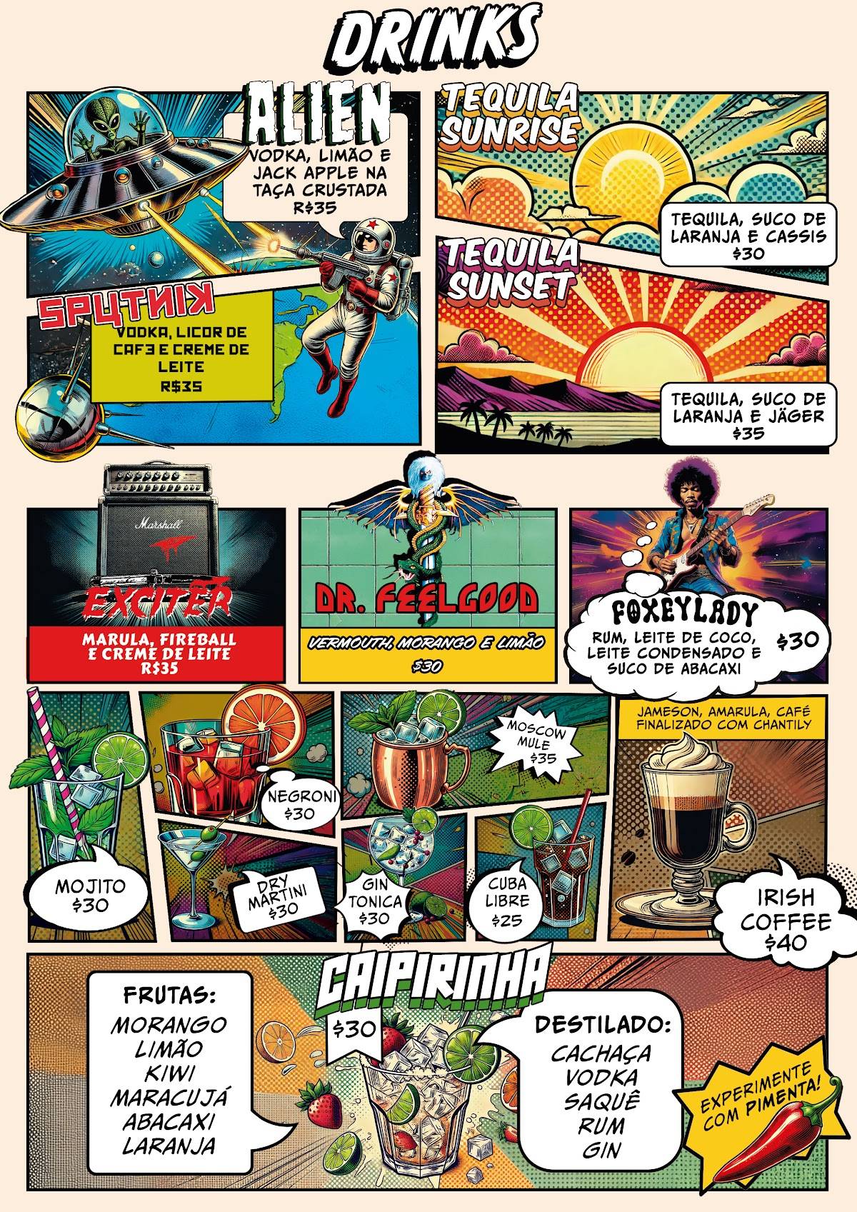 Retrô Pub cardápio