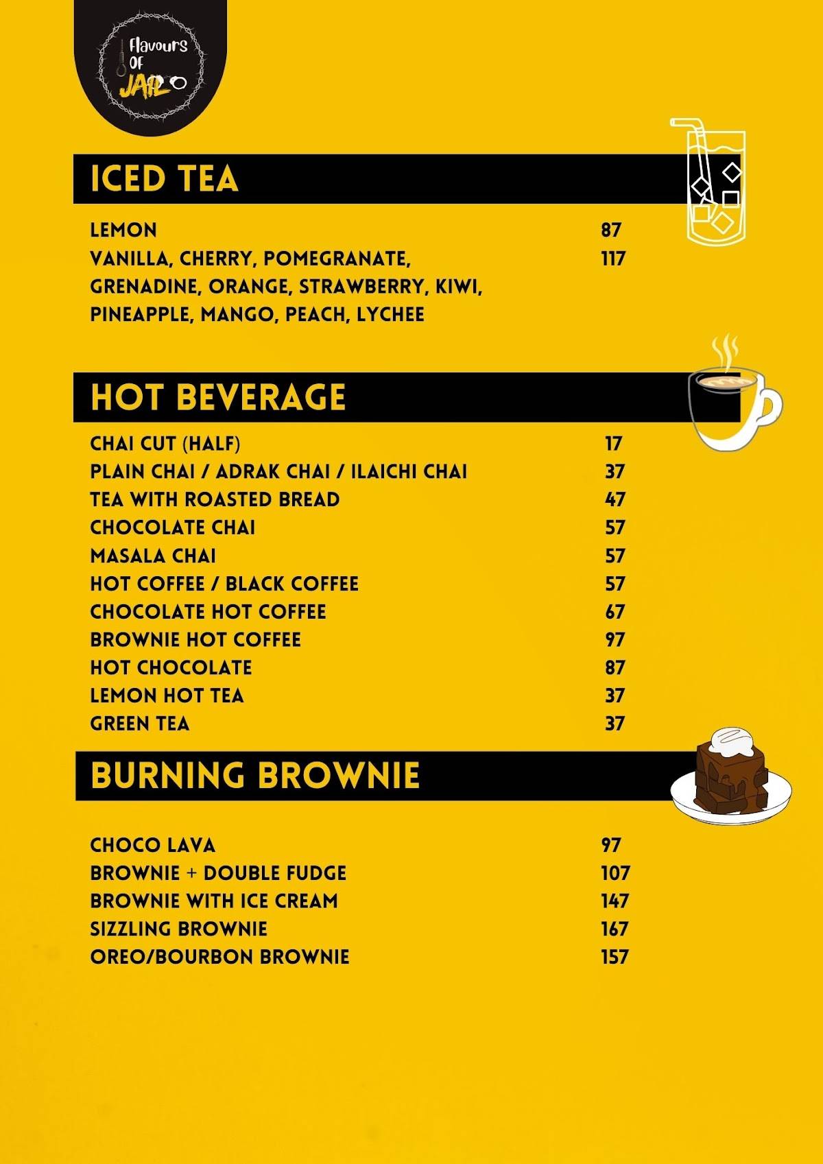 Flavours Of JAIL, Rewa menu
