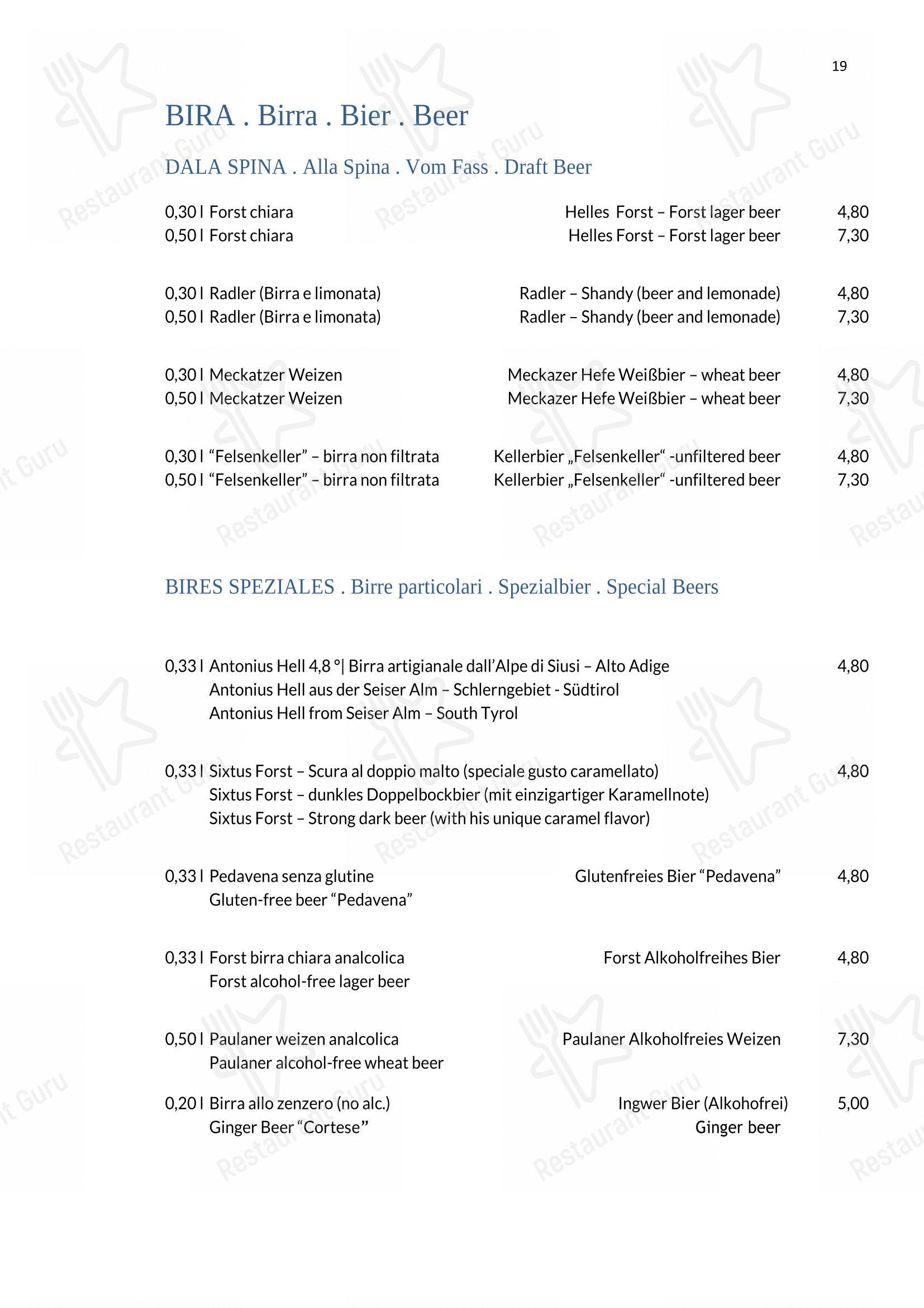 Menu di Rifugio Ütia Bioch - Menu