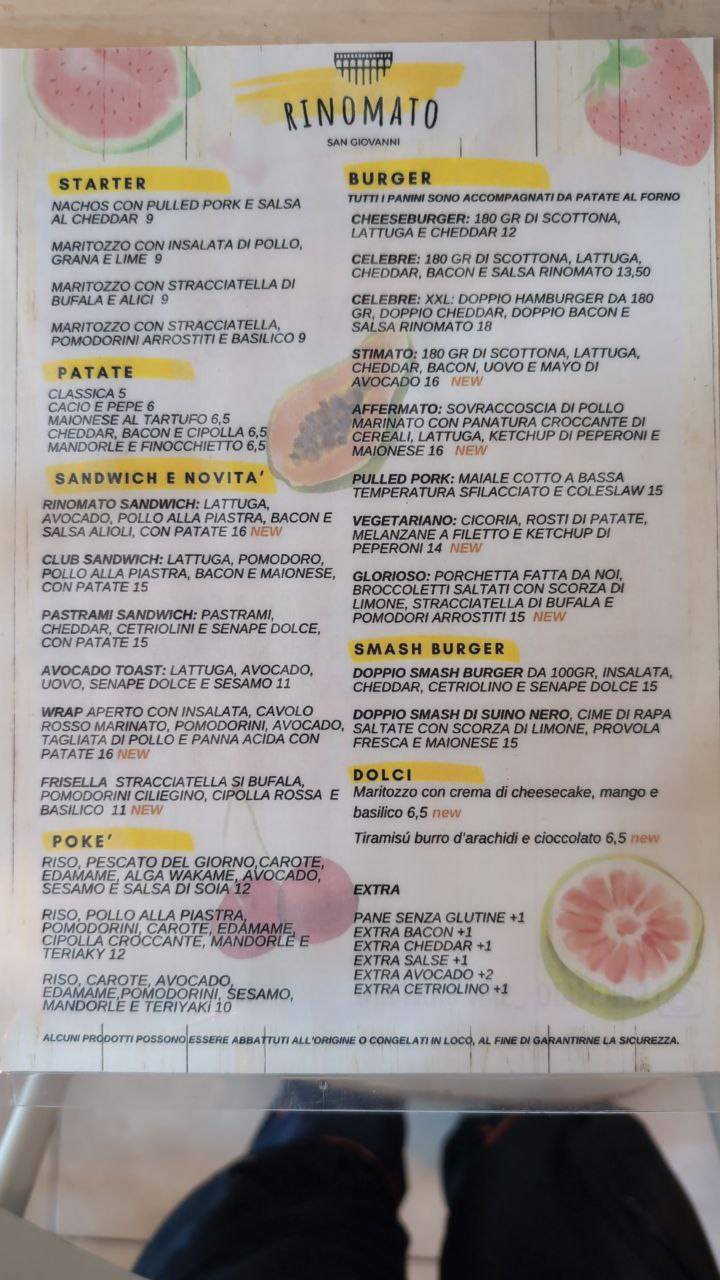 Menu di Rinomato San Giovanni 