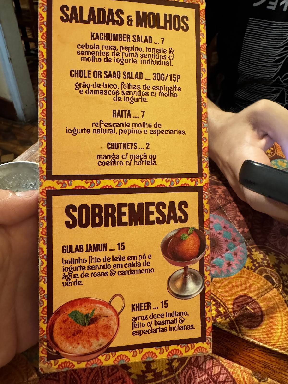 Hoje tem Curry! - Comida Indiana cardápio