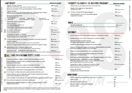 Menu di Risotto DAI C'ANDOM Parma 