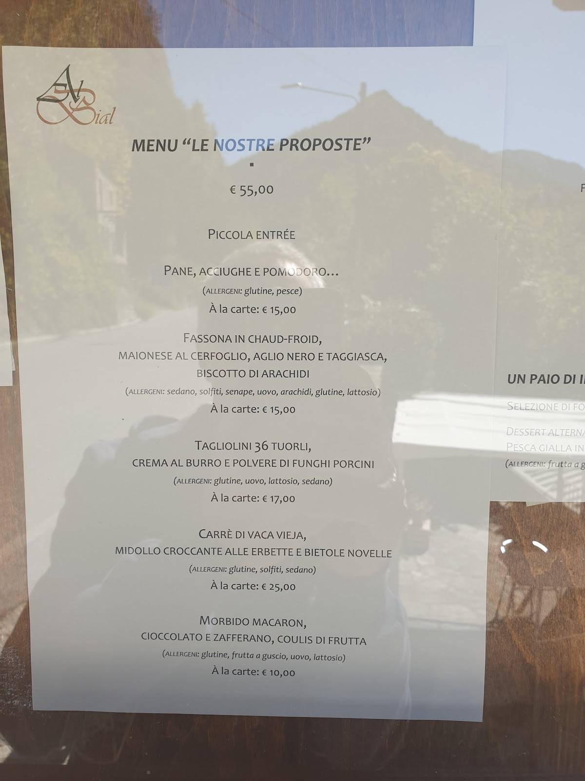 Menu di Ristorante Al Bial 